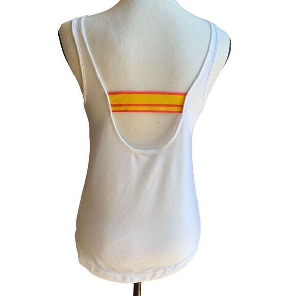 Nike Swoosh Athletic Tank Top Long White Red Yellow  Junior Girl’s Medium‎ NWT - Picture 4 of 10
